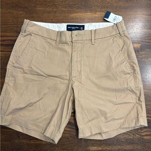 Abercrombie & Fitch Tan Flat Front Shorts